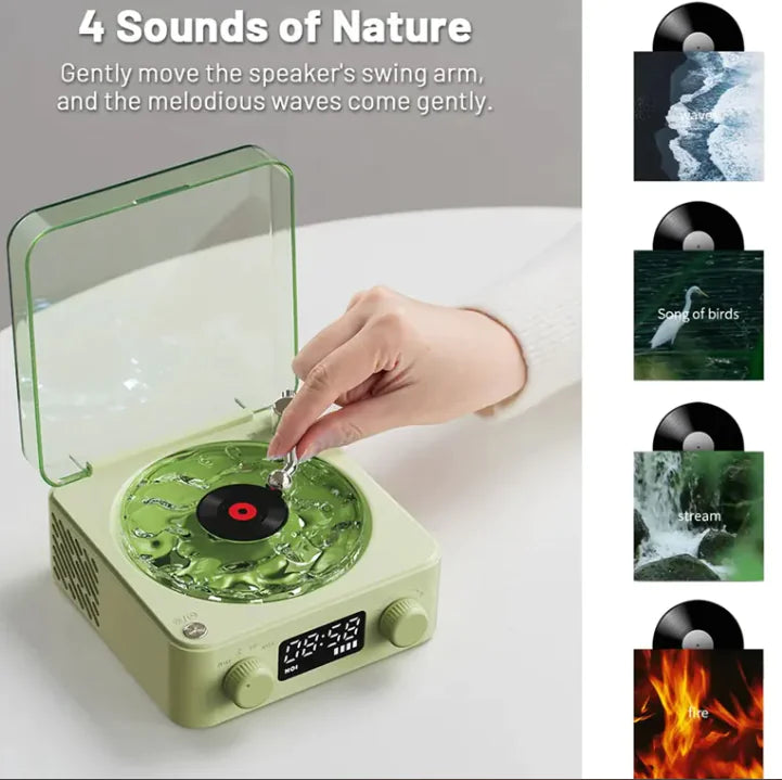 Altavoz tocadiscos retro Bluetooth con luces RGB