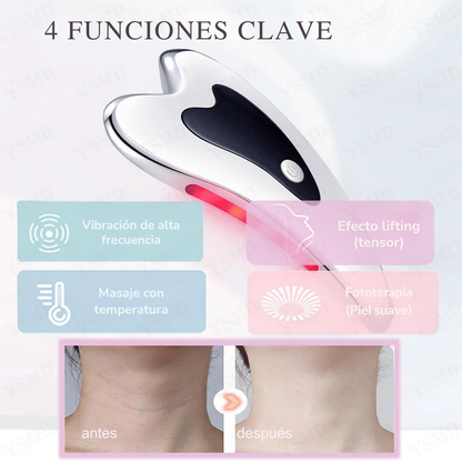 Masajeador Facial Eléctrico Gua Sha con Terapia de Luz y Calor