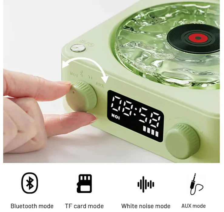 Altavoz tocadiscos retro Bluetooth con luces RGB